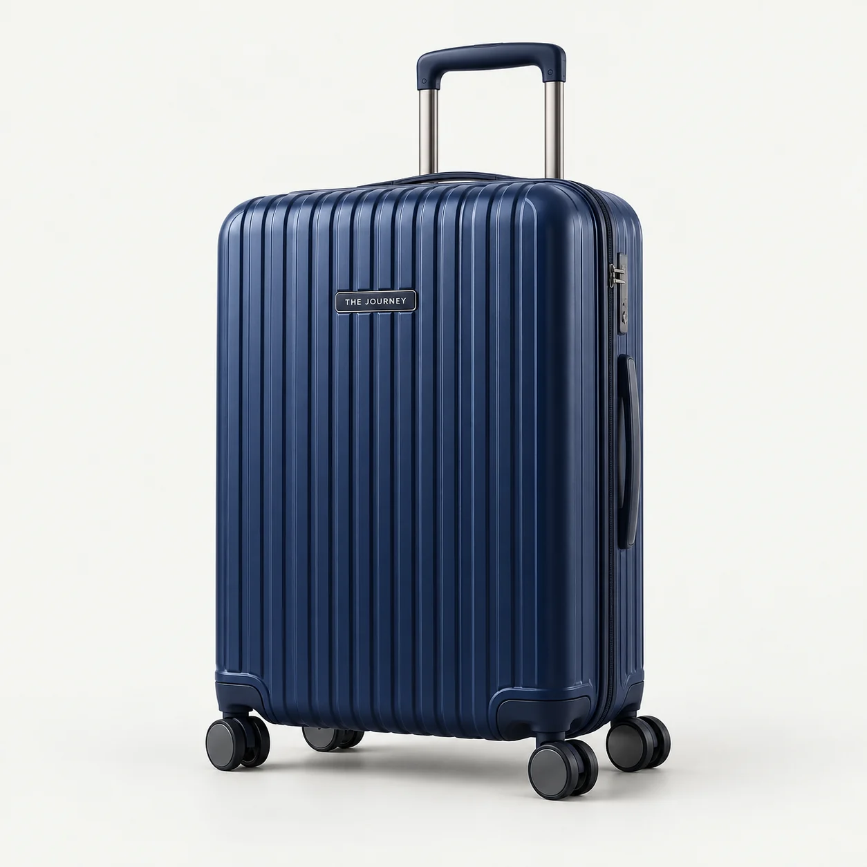 Conceptillustratie van de The Journey-koffer in blauw; geen foto van het definitieve product